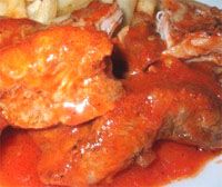 receta de Costillas de cerdo en salsa roja 