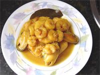 receta de Filetes de lenguado con mejillones y gambas