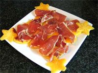 receta de Carpaccio de kaki y jamn