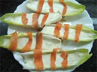 receta de Endibias con salmón y crema de queso