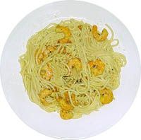receta de Espaguetis a la parmesana con gambas