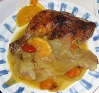 receta de Pollo a la naranja al horno