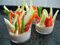 receta de Crudites con crema de bacalao