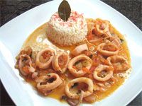 receta de Calamares en salsa de tomate