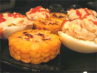 receta de Huevos rellenos y maz asado