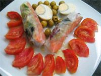 receta de Ensalada con rollitos de verano