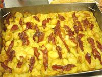 receta de Patatas al horno con jamón en tiras 