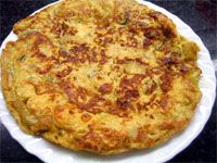 receta de Tortilla de calabacn, cebolla y anchoa