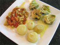 receta de Esqueixada, cebollas y alcachofas
