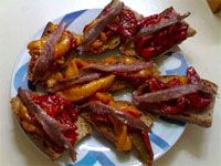 receta de Pimientos asados con anchoas