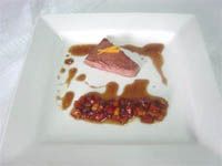 receta de Foie templado con melocotn caramelizado 