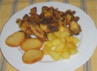 receta de Alitas de pollo a la almendra