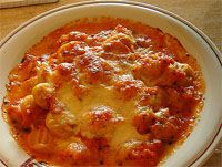 receta de Gnocchi con tocino en salsa de tomate y chipotle