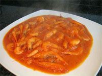 receta de Camarones con tomate y cebolla