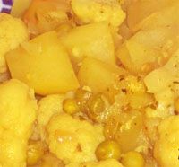receta de Patatas con guisantes al curry