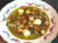 receta de Sopa de menudillos y champiñones