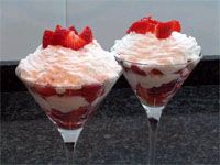 receta de Copa de fresas con merengue vainillado