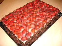 receta de Tarta con puding de vainilla y fresas