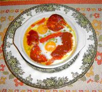 receta de Huevos al plato a la extremeña