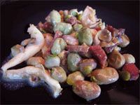 receta de Habitas con jamón y calamar 