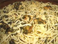receta de Espaghettis con espinacas al vino blanco