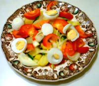 receta de Ensalada de tomates y huevos duros