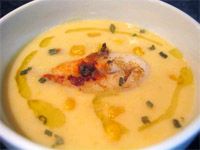 receta de Huevas de sepia en sopa de maíz