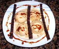 receta de Helado de turrón con horchata y galletas de café