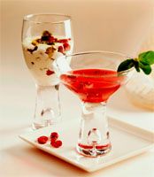 receta de Mouse de cranberries y pistachos con miel de menta