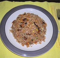 receta de Arroz Chaufa saltado con verduras 