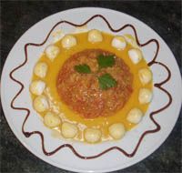 receta de Tartar de tomate con queso mozarella