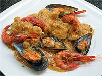 receta de Rape con gambas y mejillones