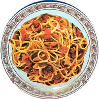 receta de Linguini con salsa de salchicha polaca