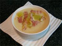 receta de Sopa fría de calabacín sabor a bacón